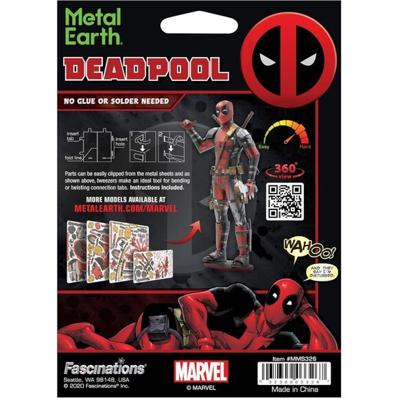 Metal Earth Marvel Comicss Deadpool Model Kit Steel Model MMS326 - Picture 2 of 7